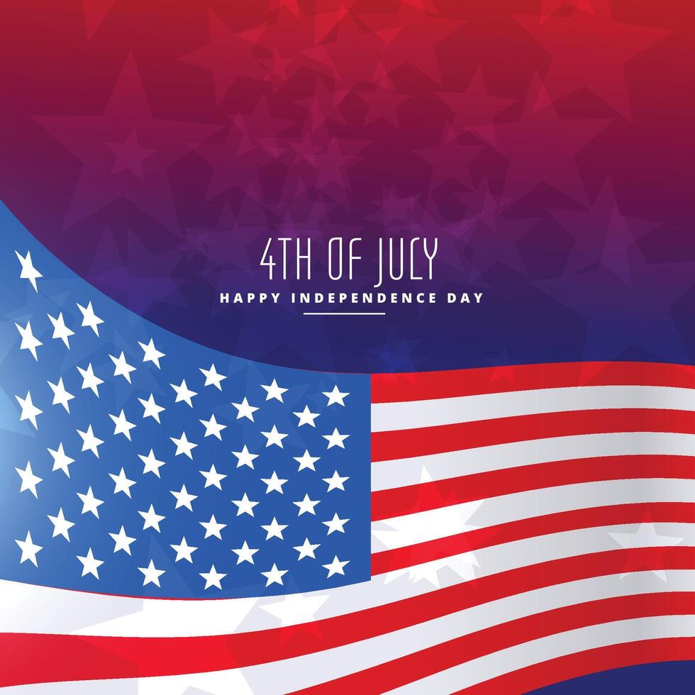 4th of july wavy flag background vector