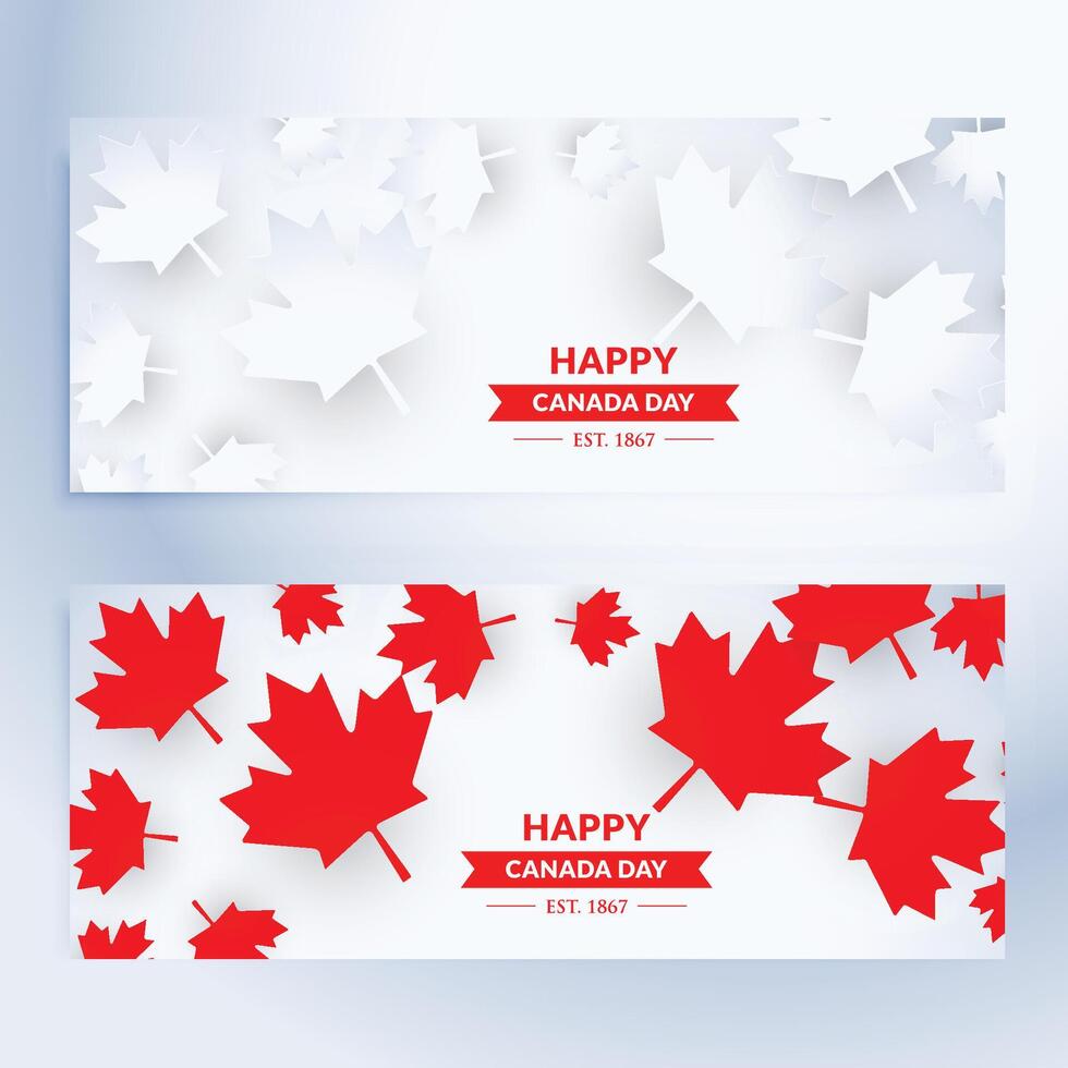 conjunto de contento Canadá día pancartas vector