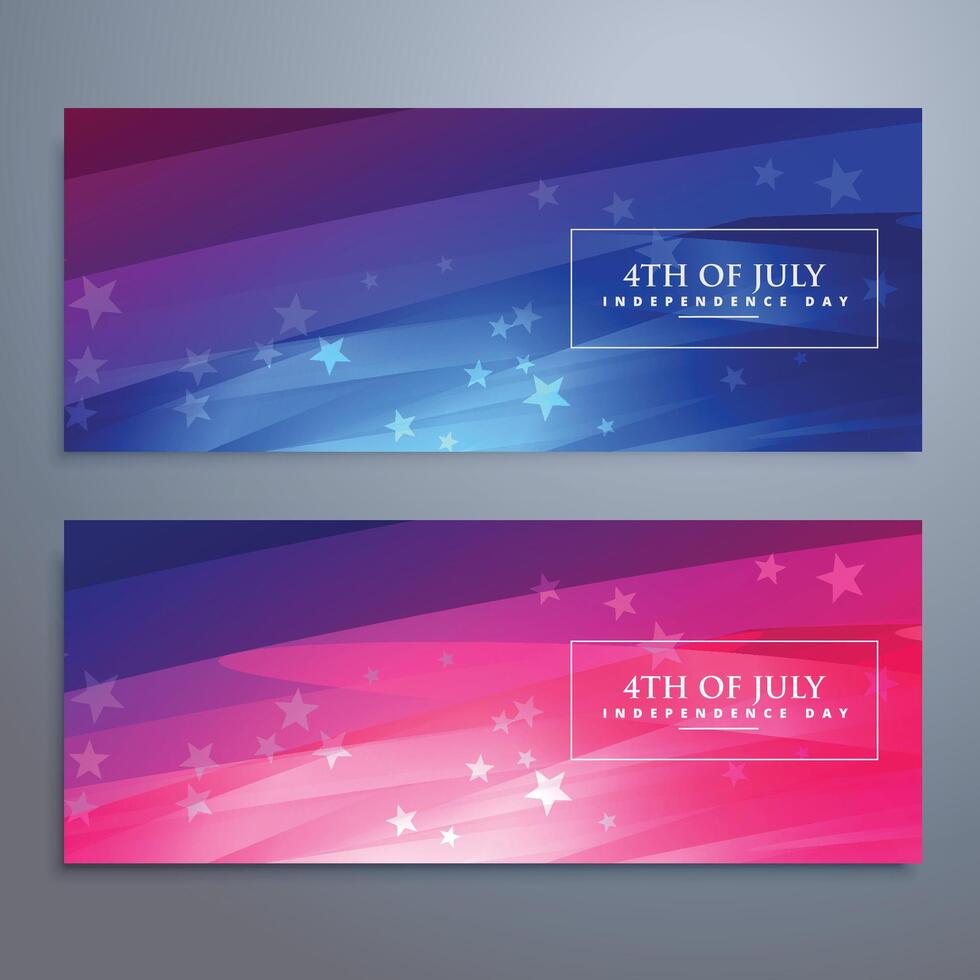 beautiful 4th of july american banners and headers vector