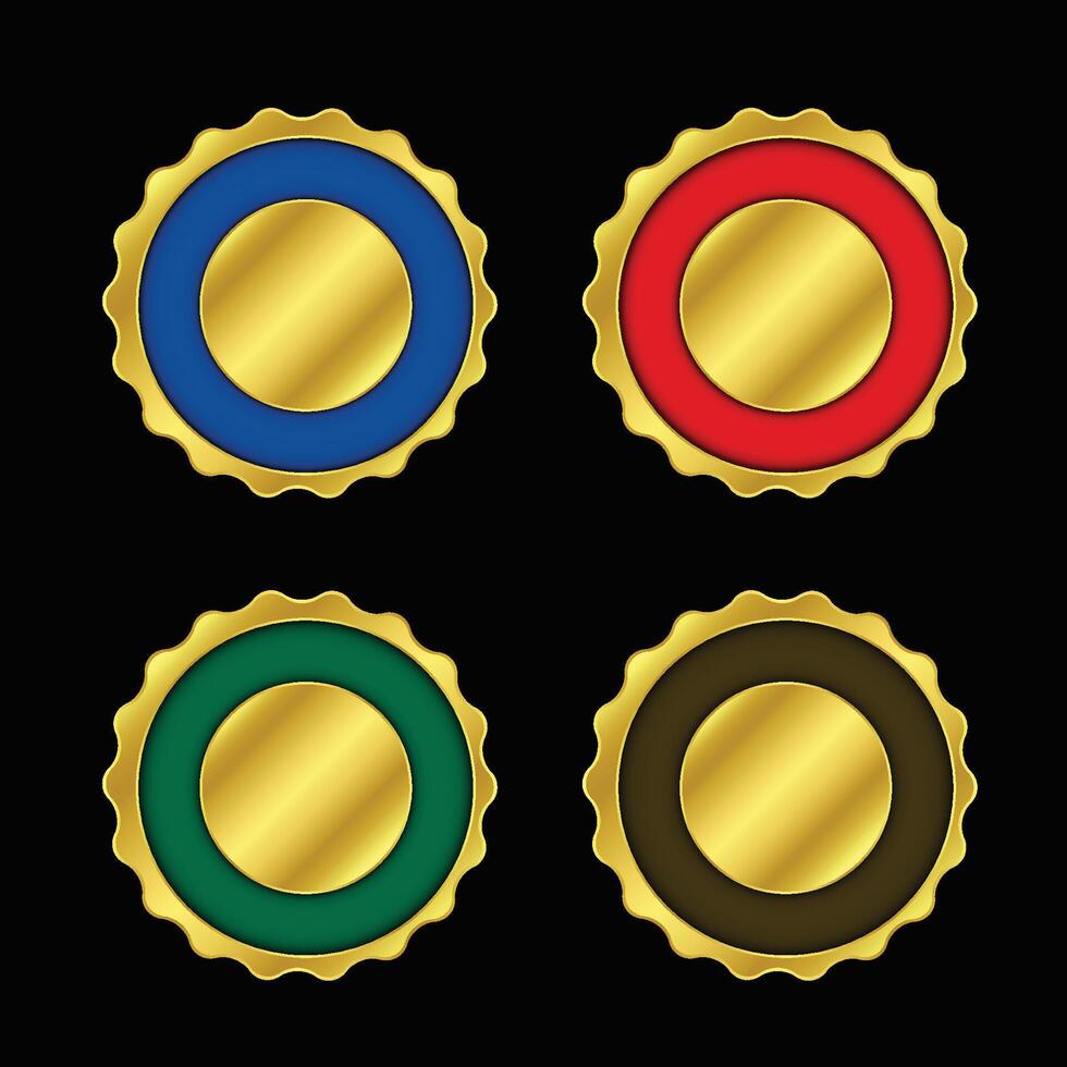 set of empty colors golden labels or badge vector