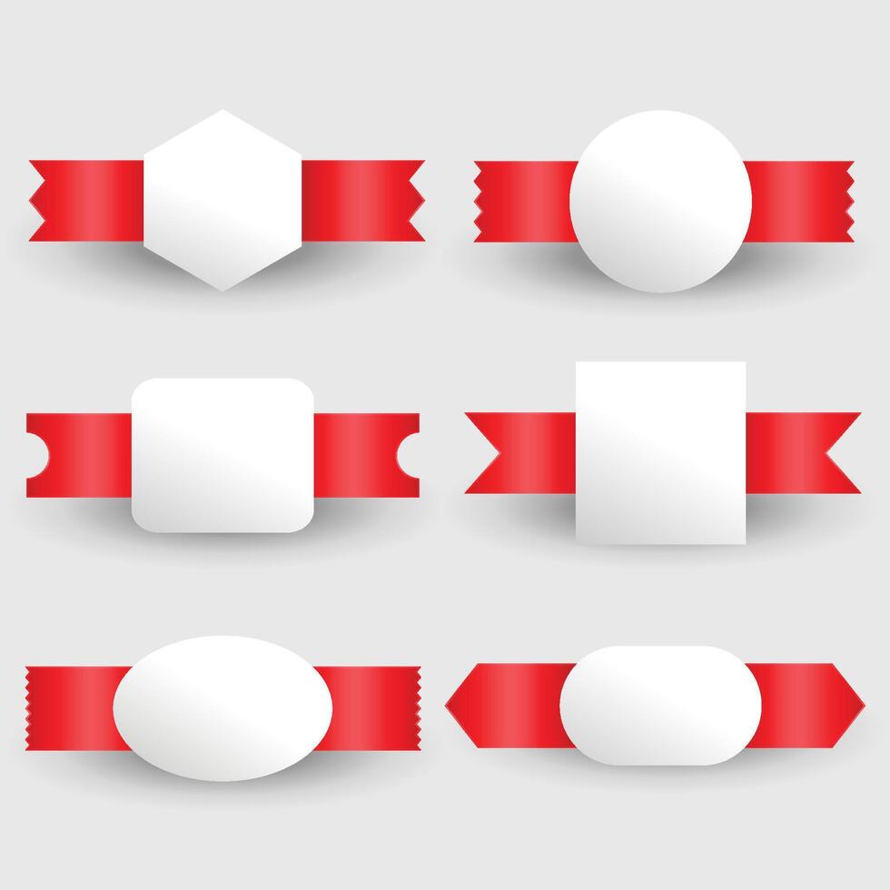 blank ribbons label design set vector