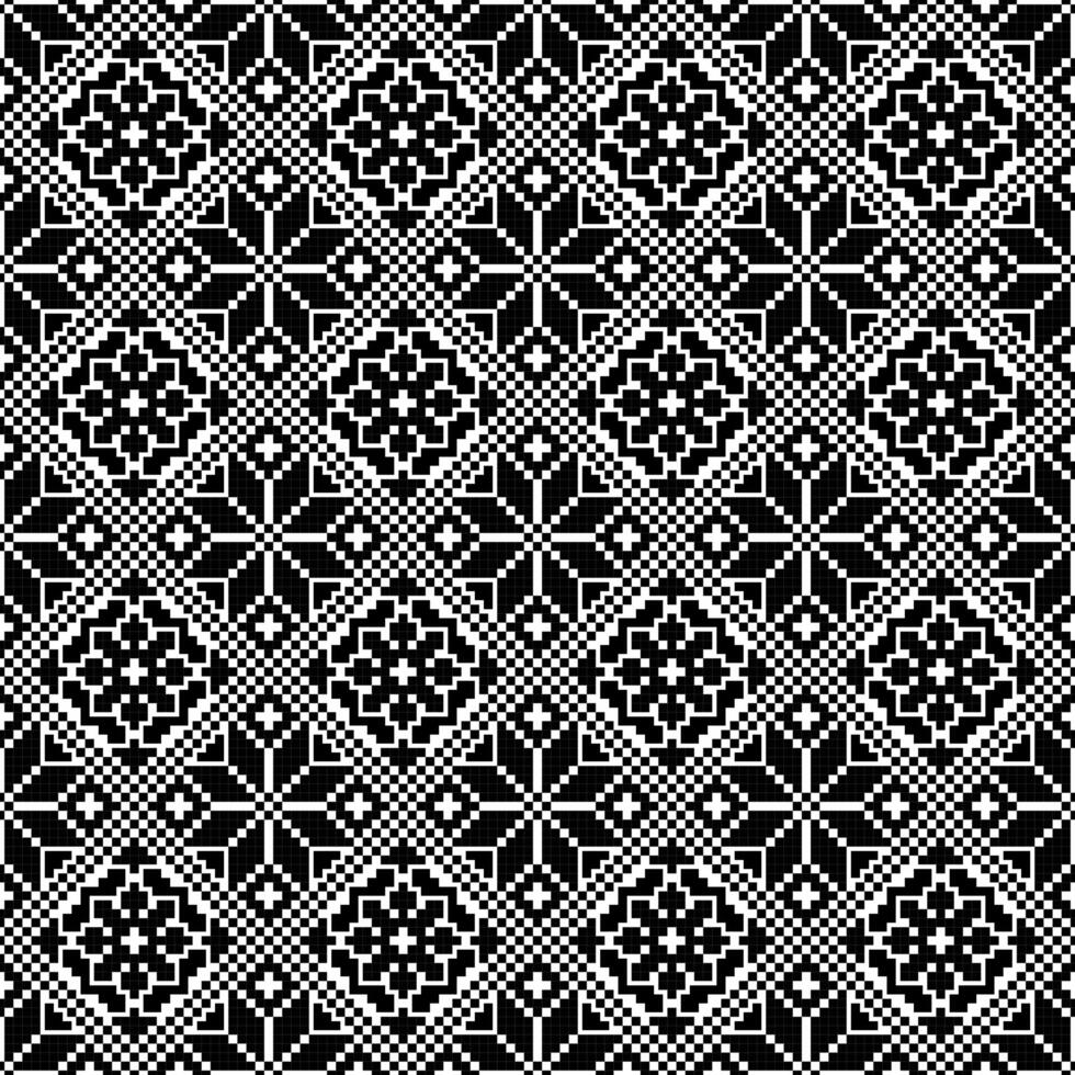 Seamless pattern ornament with flowers,Geometric illustration for fabric, embroidery ,knitting vector