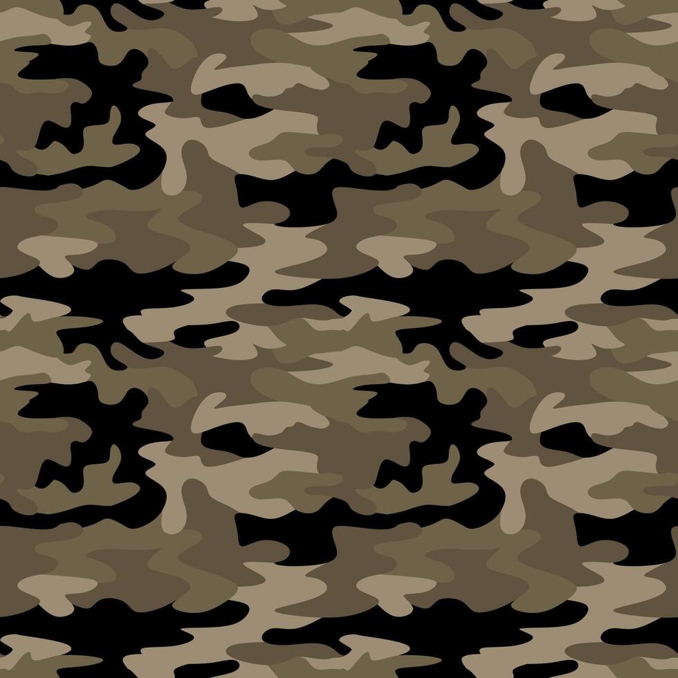 seamless pattern of military camouflage. Texture for design and print. Army forest hide. Khaki green for soldiers and hunting. Gray for soldiers, hunting. Hide in the forest. vector