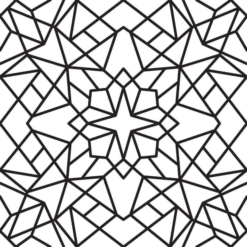 seamless, endless geometric monochrome ornament. Eastern lattice for the interior of the mosque. Muslim ornament, sandblasting, plotting and laser cutting vector