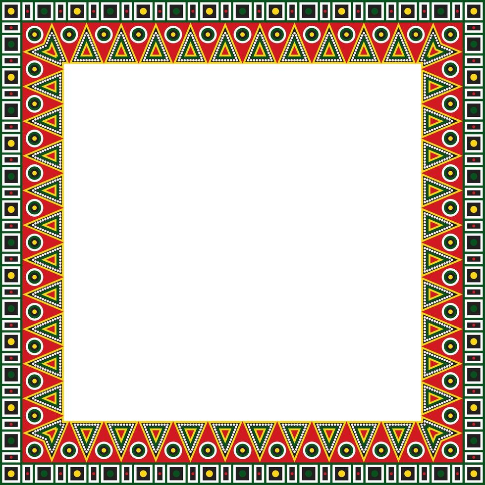 full color Native American folk ornament. Square border, frame of the peoples of America, Aztec, Incas, Maya vector