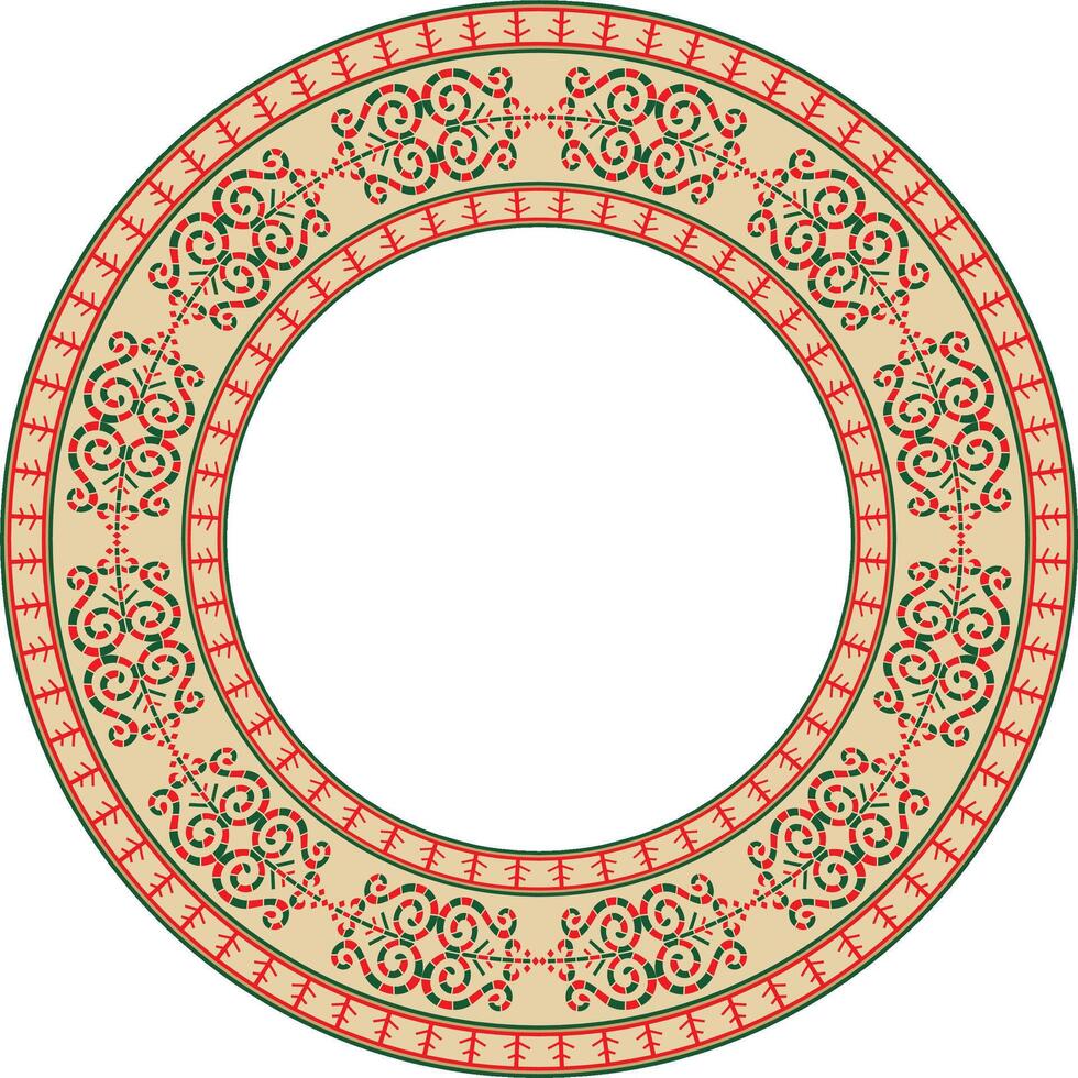 colored round Yakut ornament. Endless circle, border, frame of the northern peoples of the Far East vector