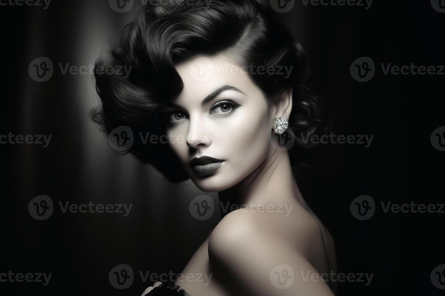 A female vintage glamour Model portrait. photo