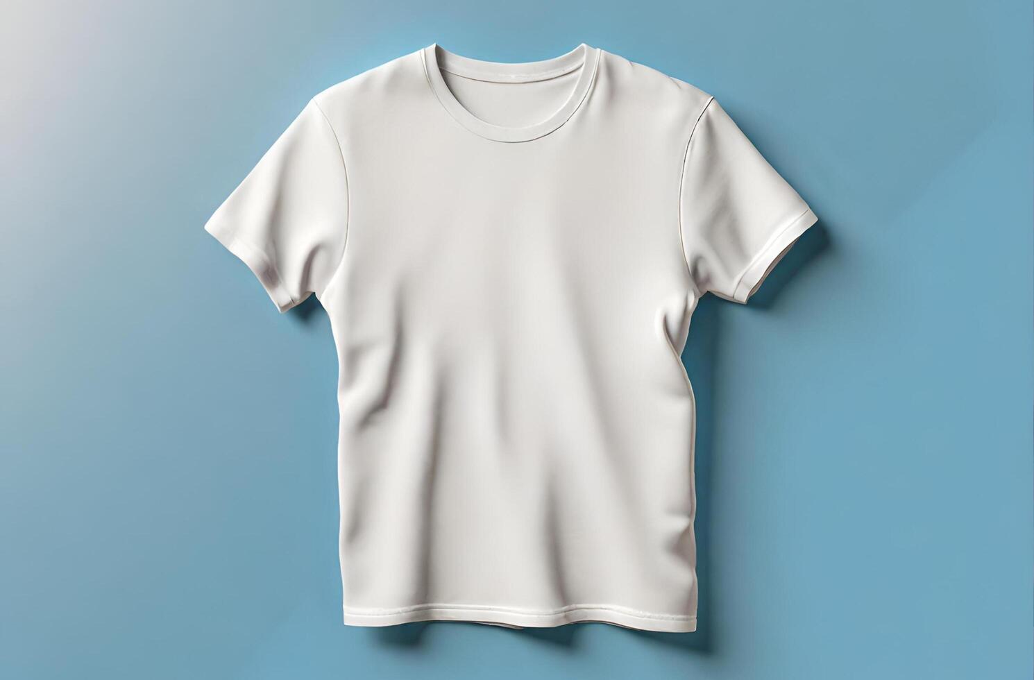 White T Shirt on Blue Background photo