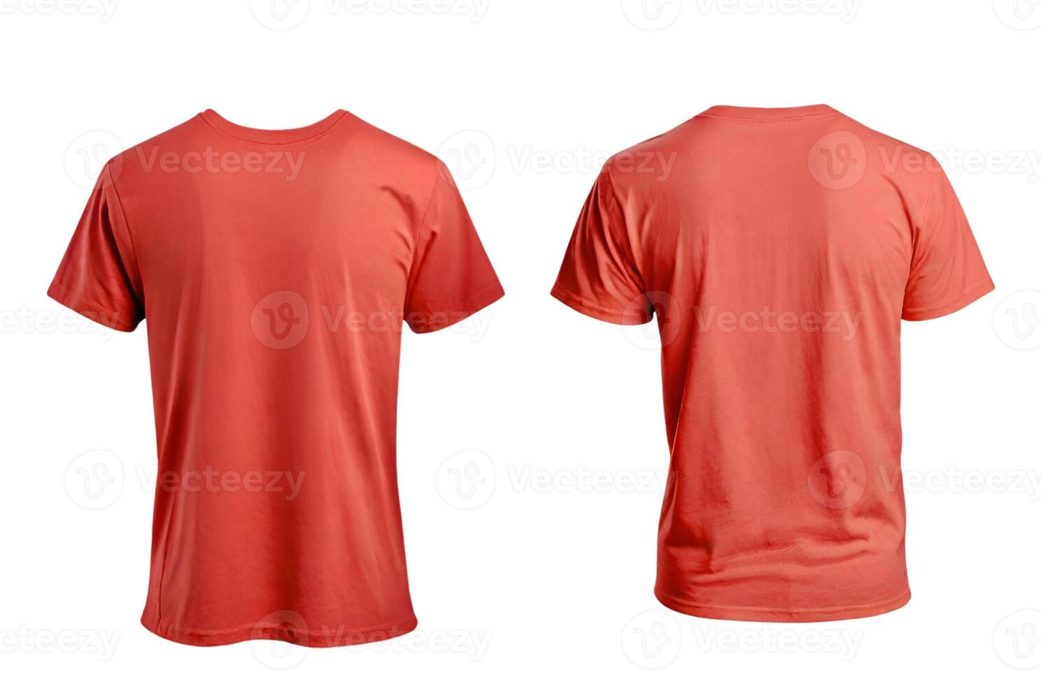 Blank Red T Shirt Front and Back with White background photo