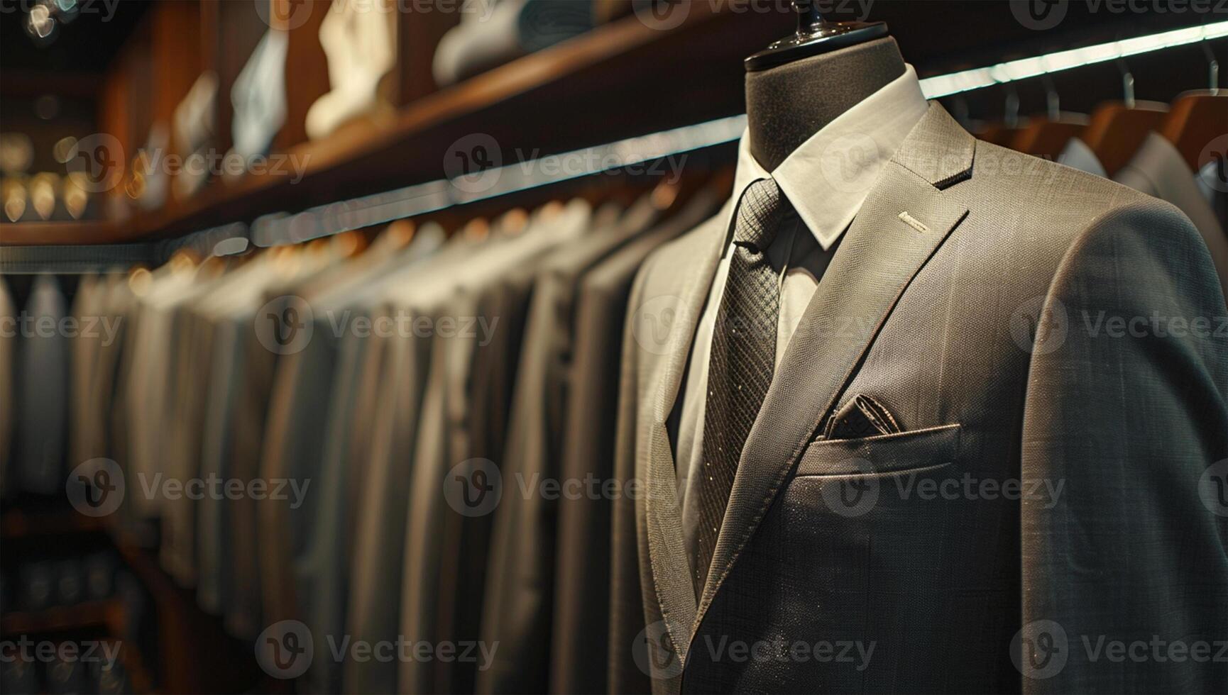 Men's suit and tie in a store. Shallow depth of field. photo