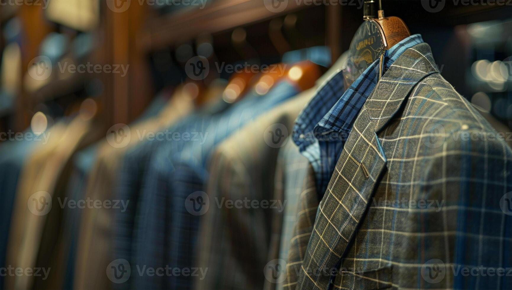 Men's suit and tie in a store. Shallow depth of field. photo