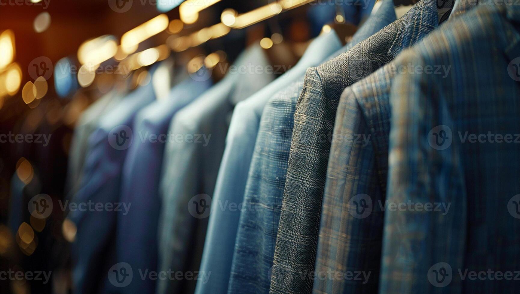 Men's suit and tie in a store. Shallow depth of field. photo