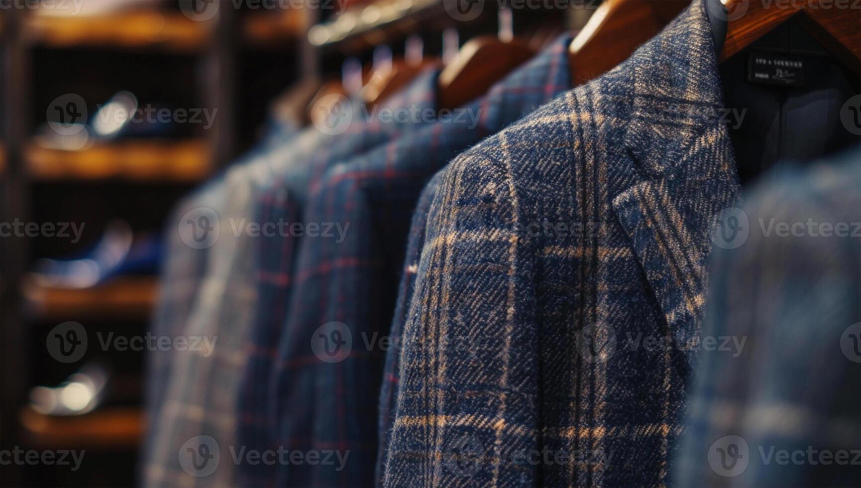Men's suit and tie in a store. Shallow depth of field. photo