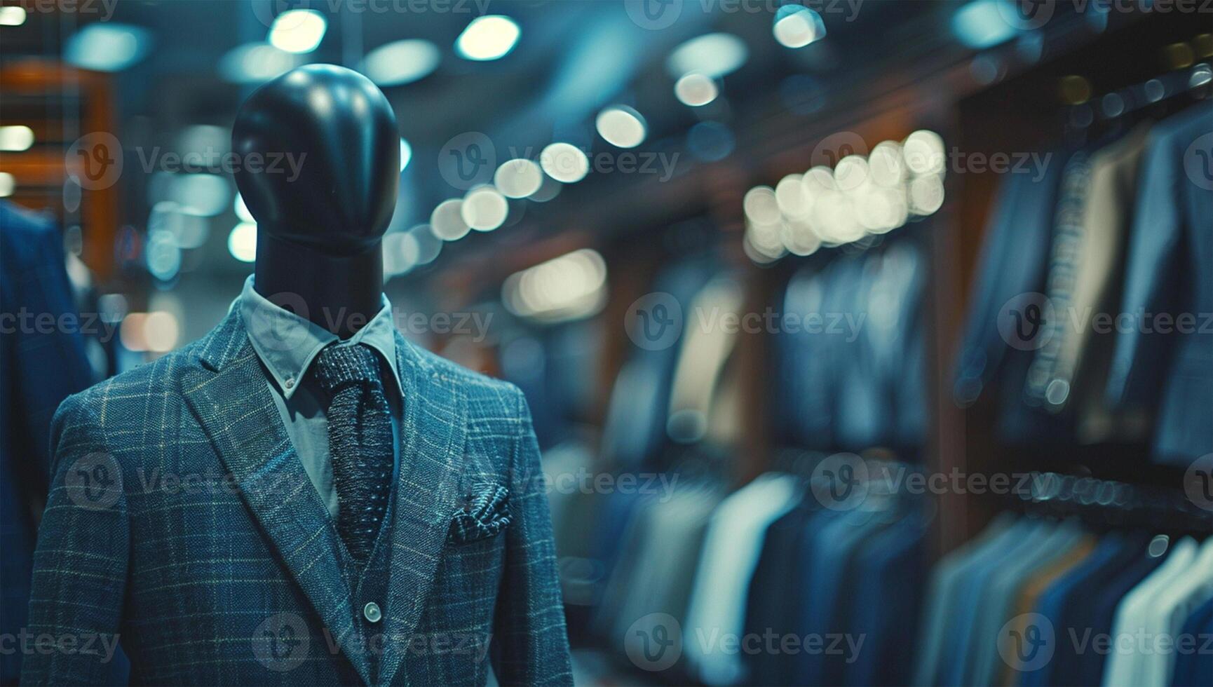 Men's suit and tie in a store. Shallow depth of field. photo