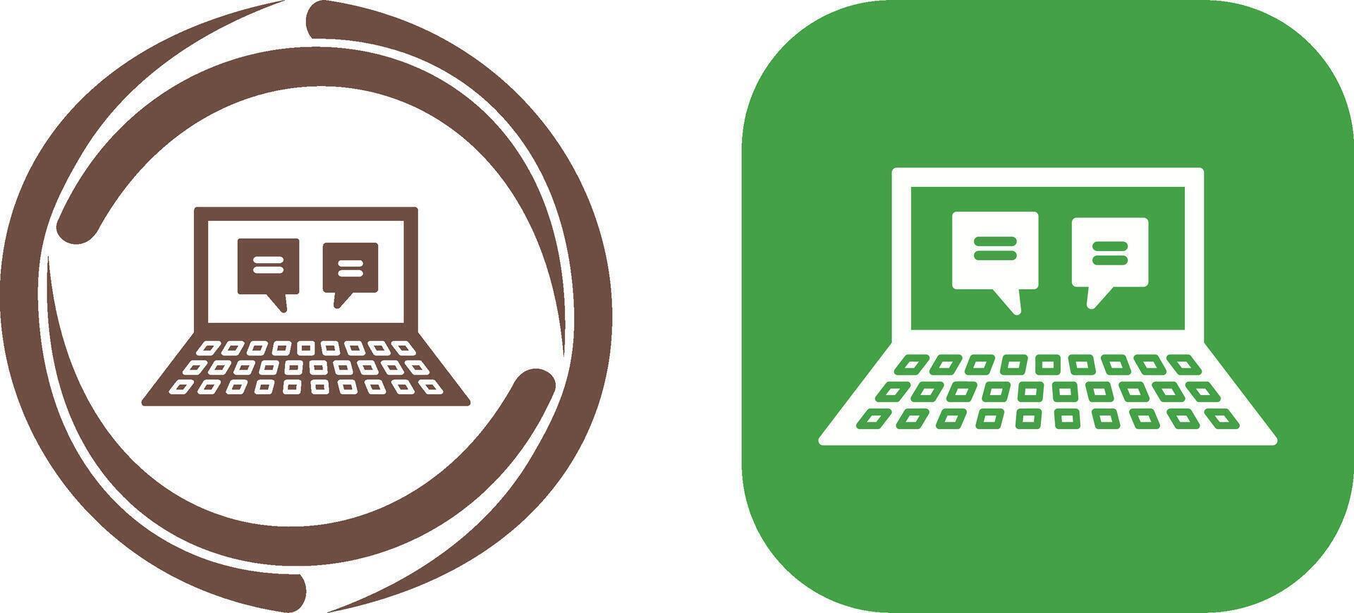 Unique Online Converstaion Icon Design vector