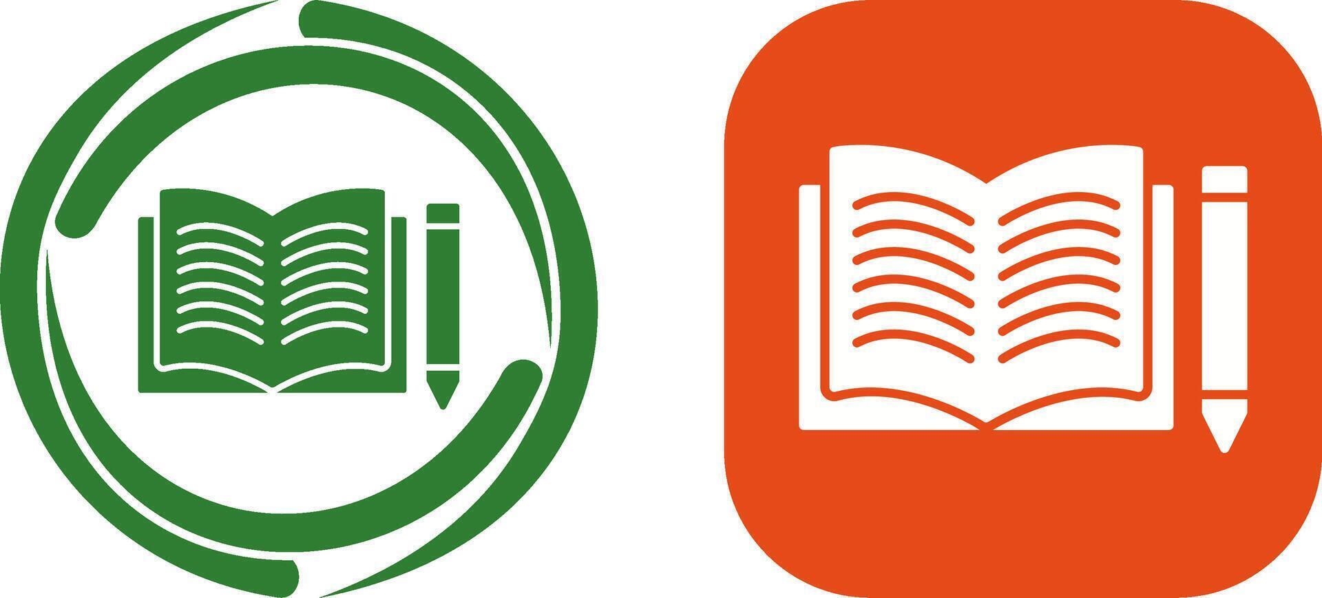 Unique Pencil and Book Icon Design vector