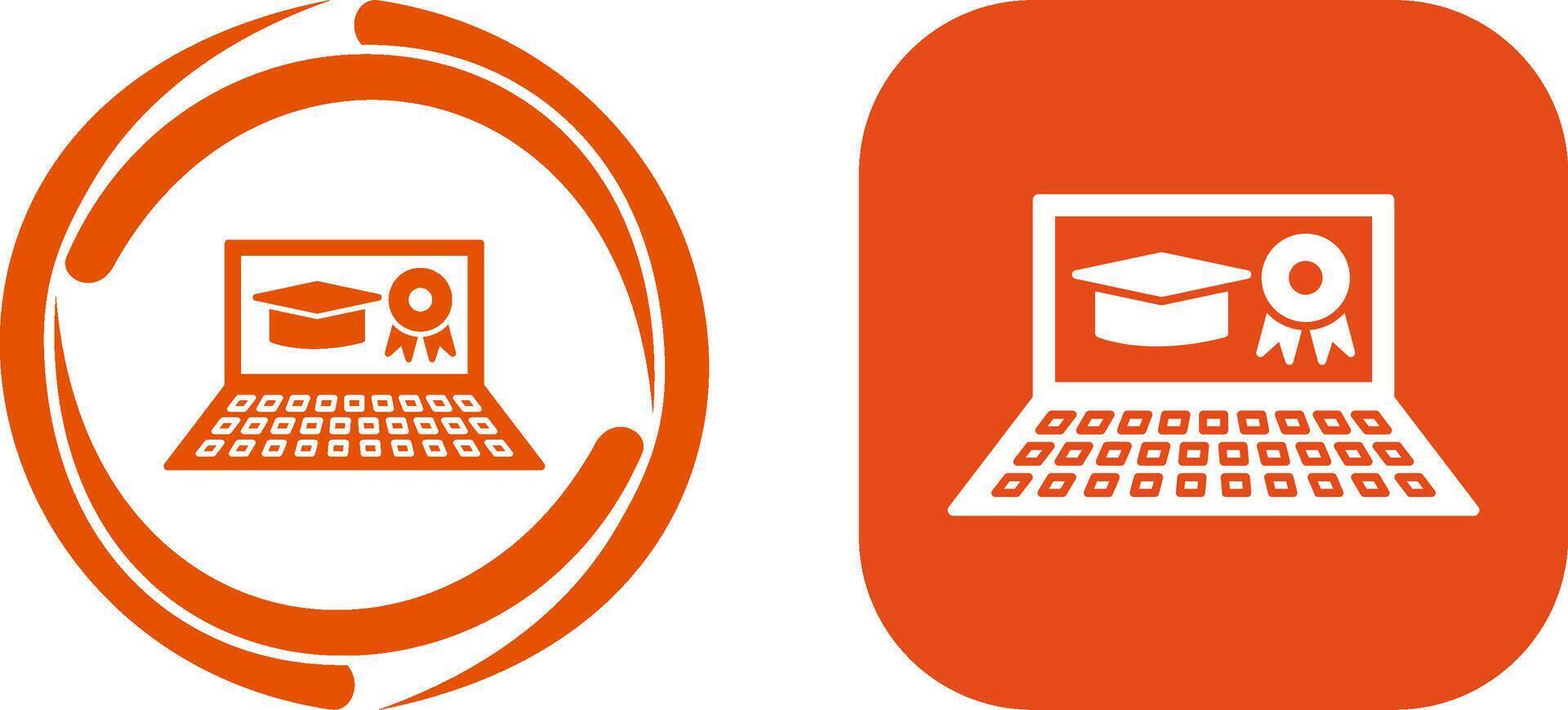 Unique Online Degree Icon Design vector