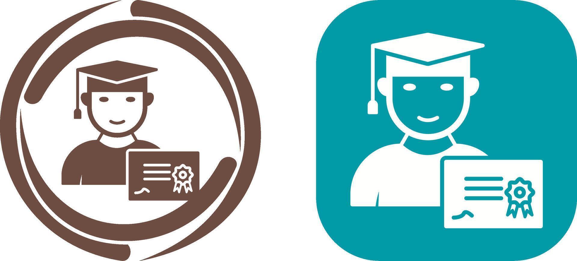 Unique Receiving Diploma Icon Design vector