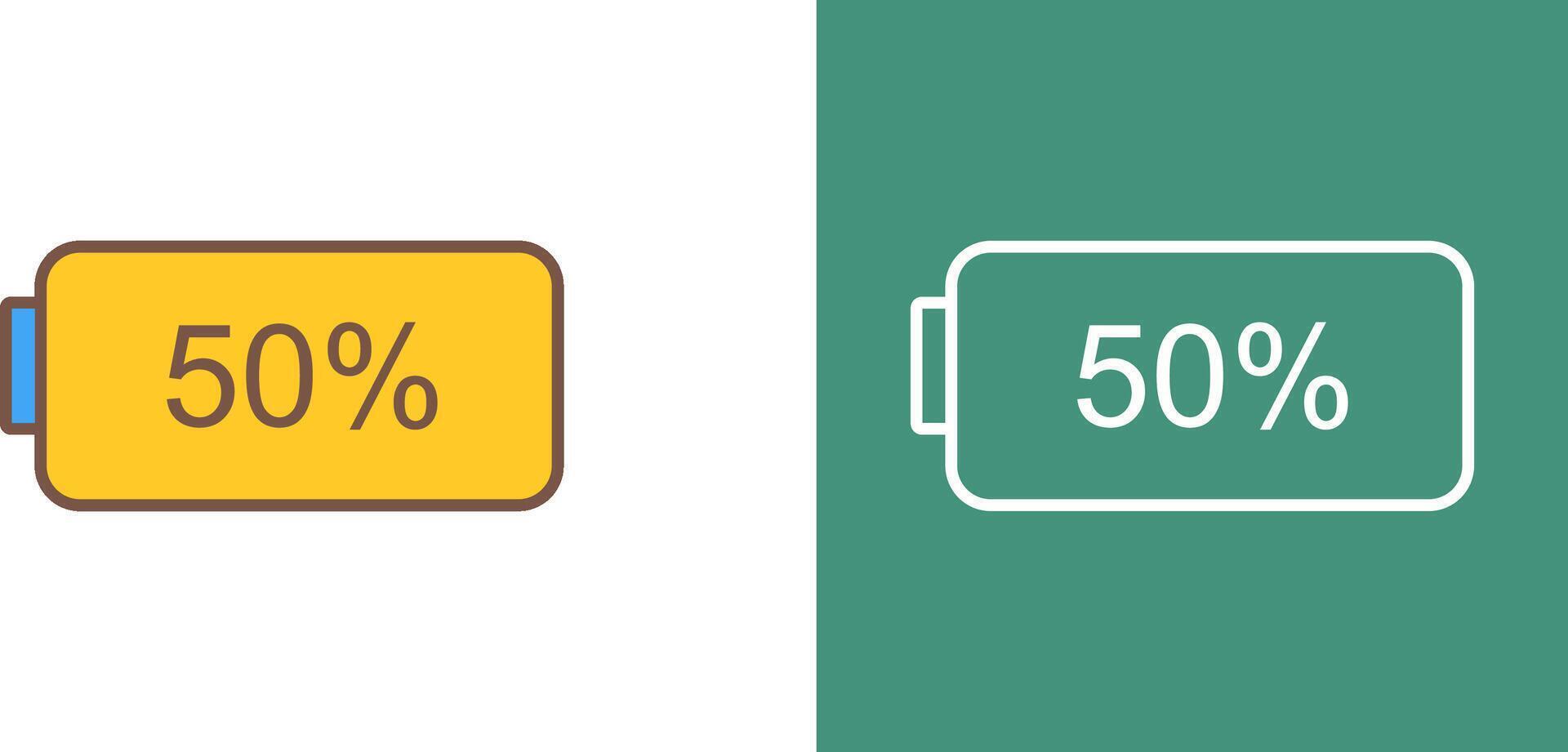 Unique Half Battery Icon Design vector