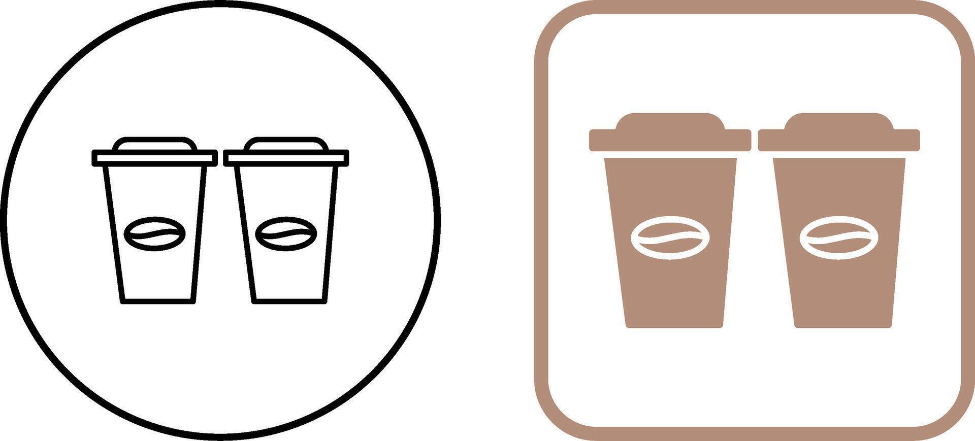 Two Coffees Icon Design vector