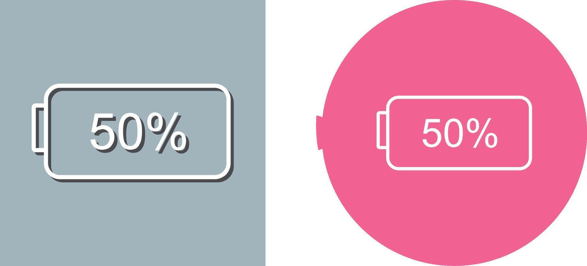 Unique Half Battery Icon Design vector