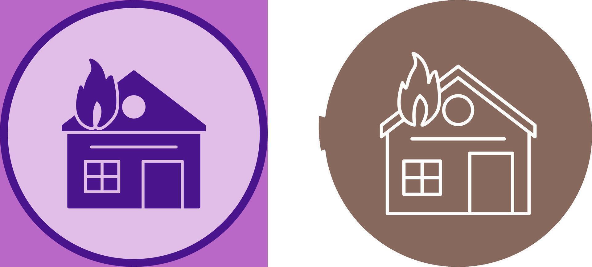 Unique House on Fire Icon Design vector