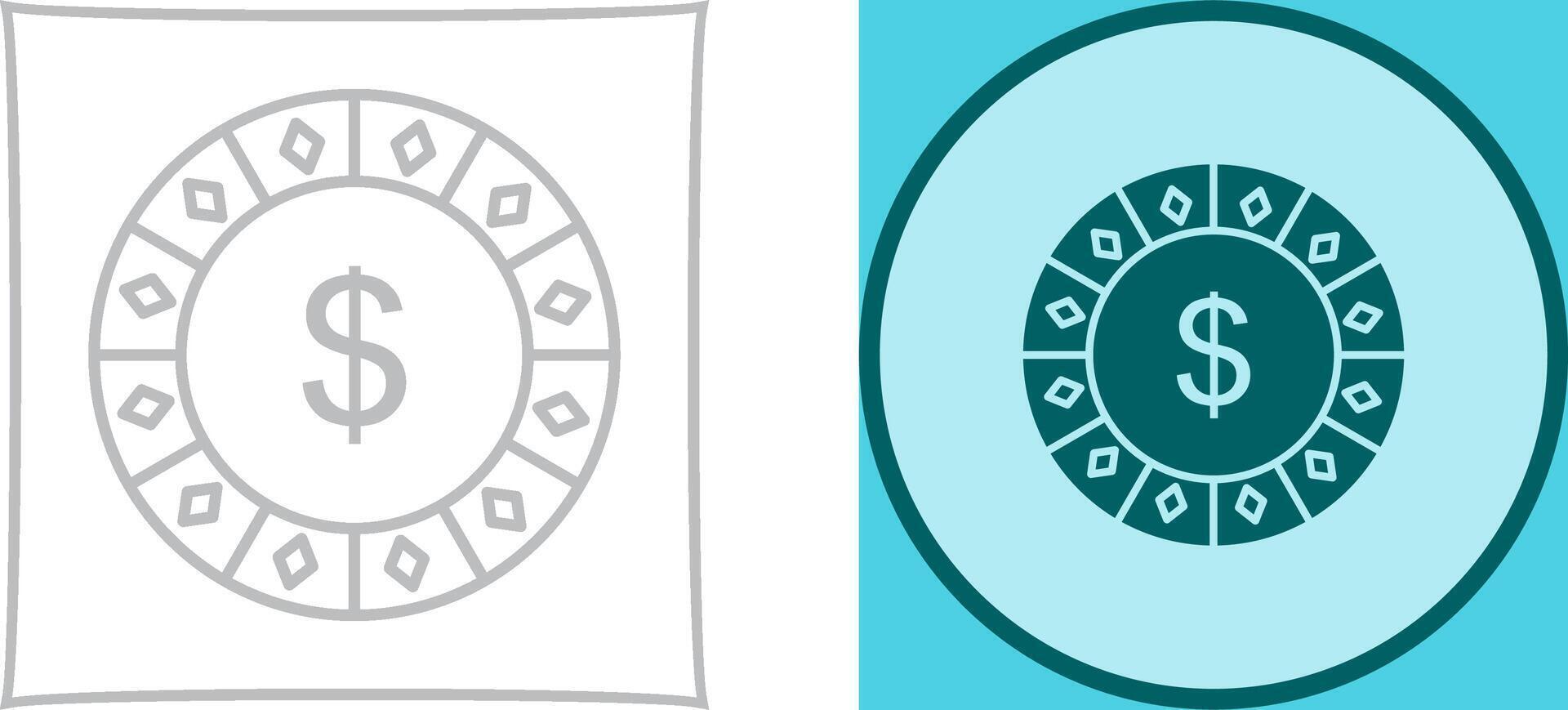 Dollar Chip Icon Design vector