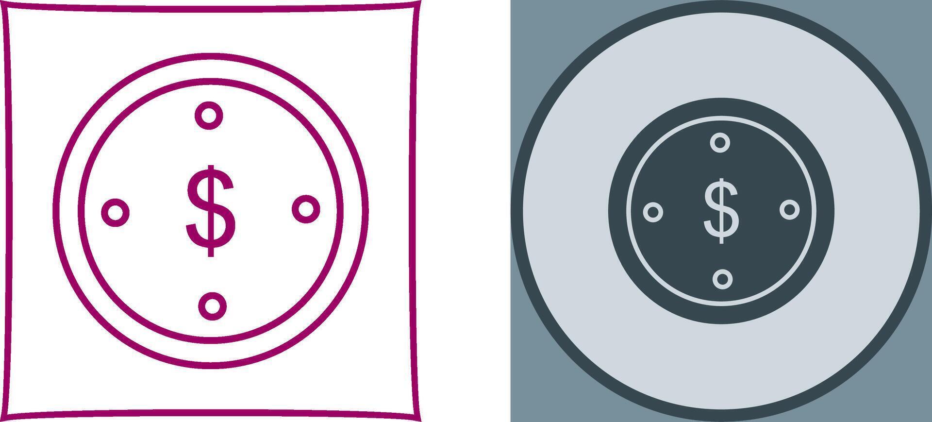 Dollar Coin Icon Design vector