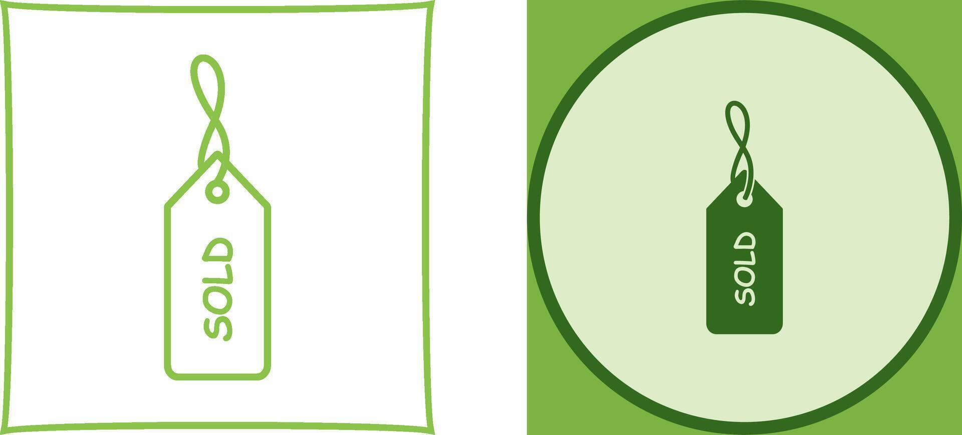 Unique Sold Tag Icon Design vector