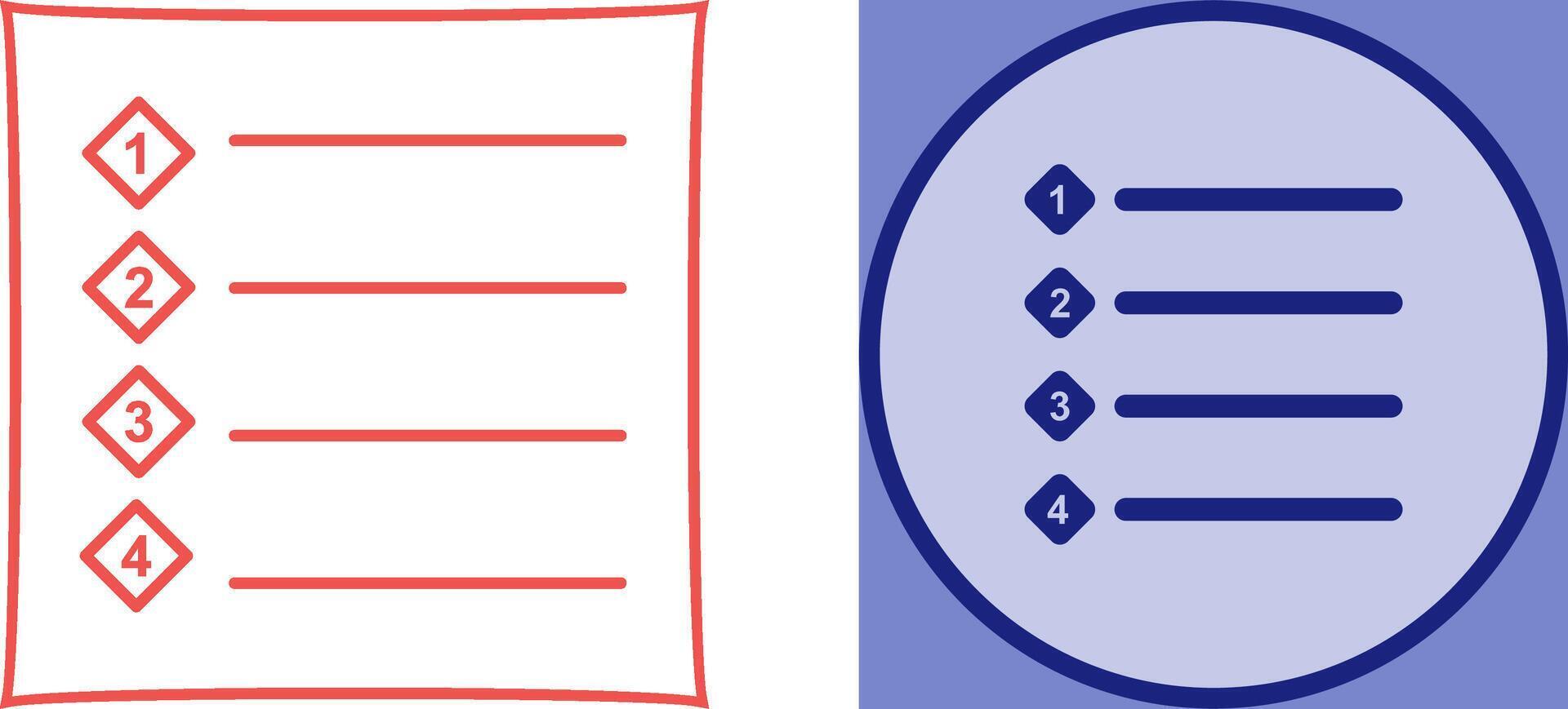 Unique Numbered list Icon Design vector
