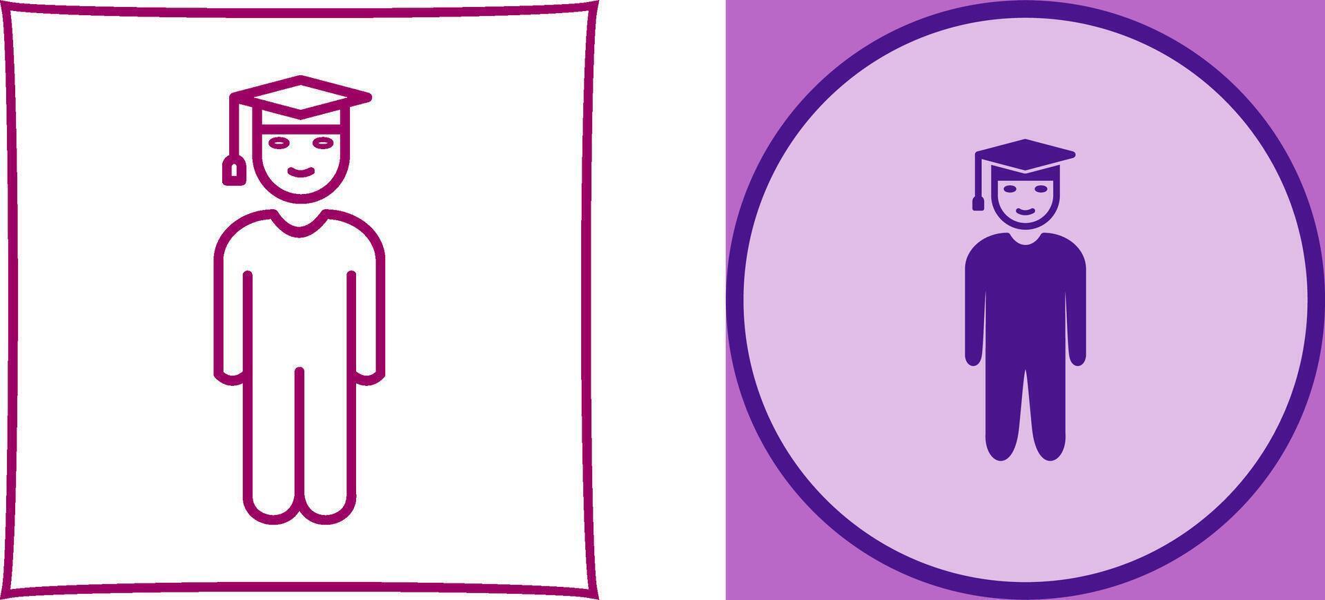 Unique Student Standing Icon Design vector