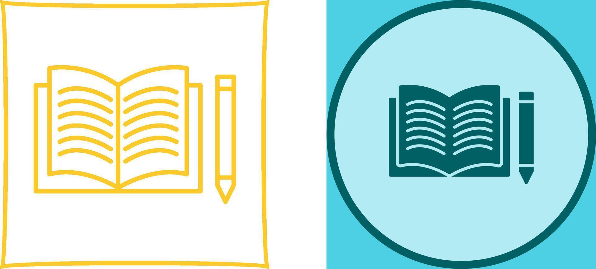Unique Pencil and Book Icon Design vector