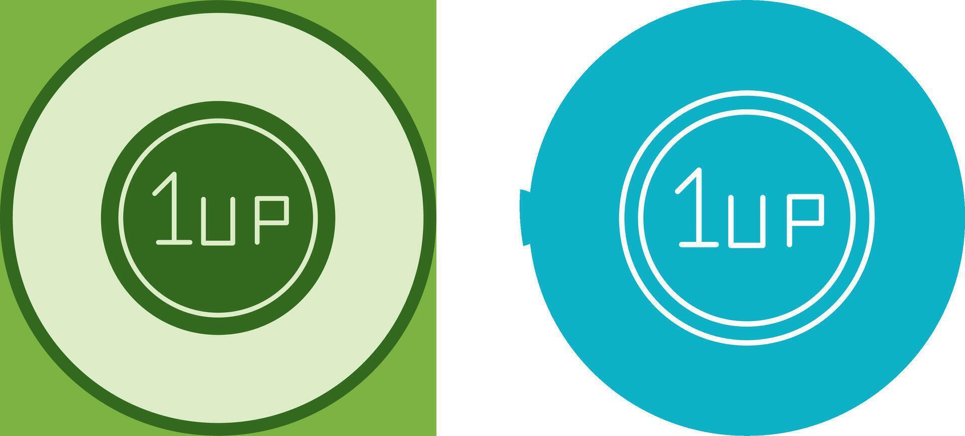 Unique 1UP Icon Design vector