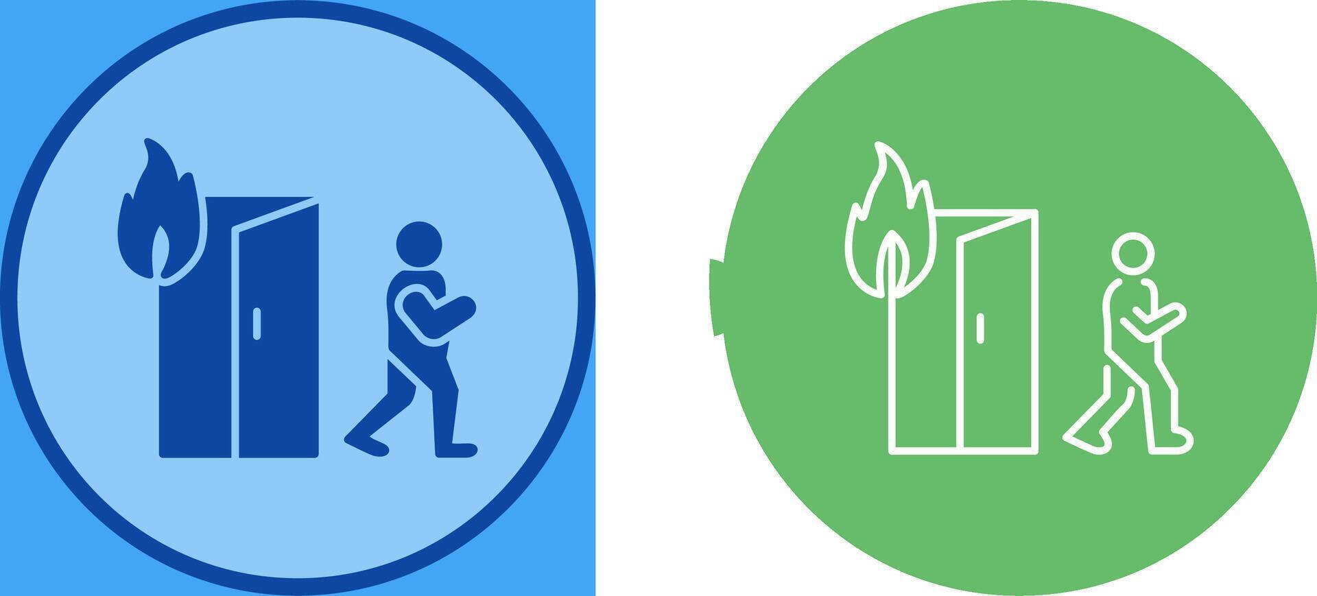 Unique Running from Fire Icon Design vector