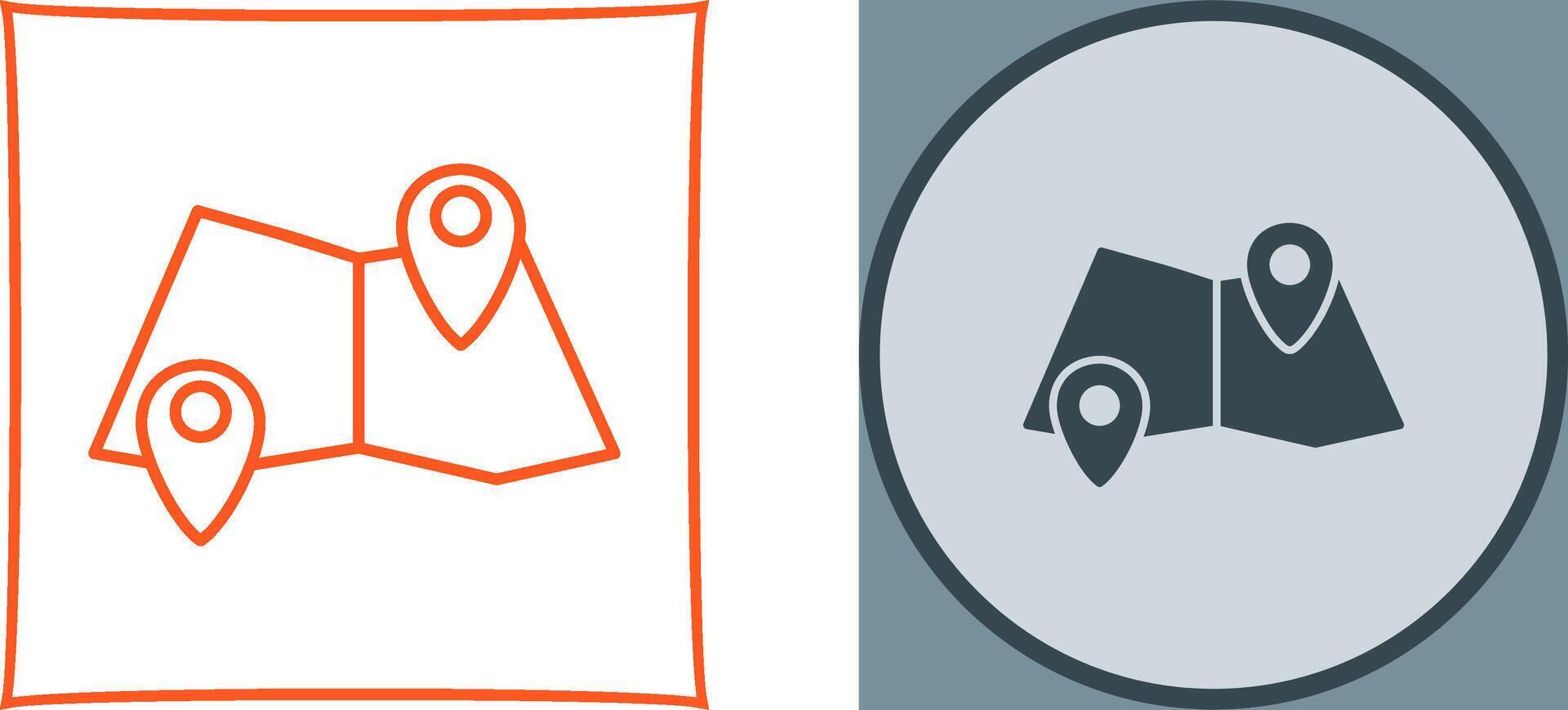 Folded Map Icon Design vector