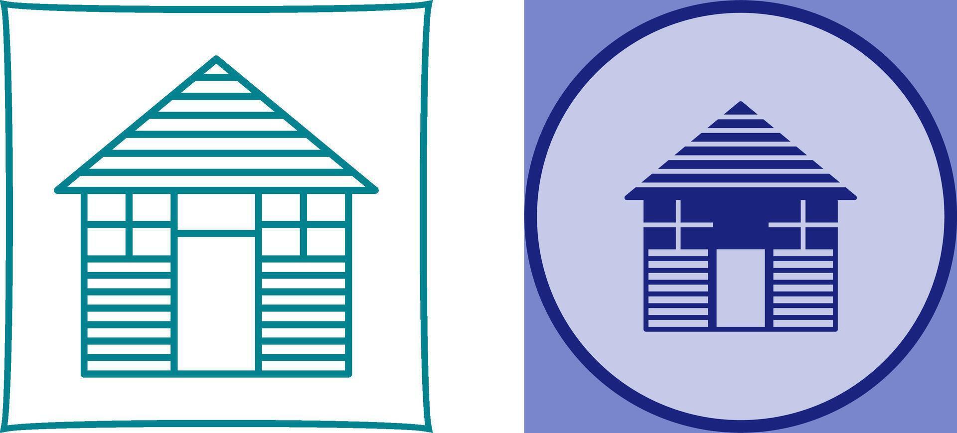 Wood Cabin Icon Design vector