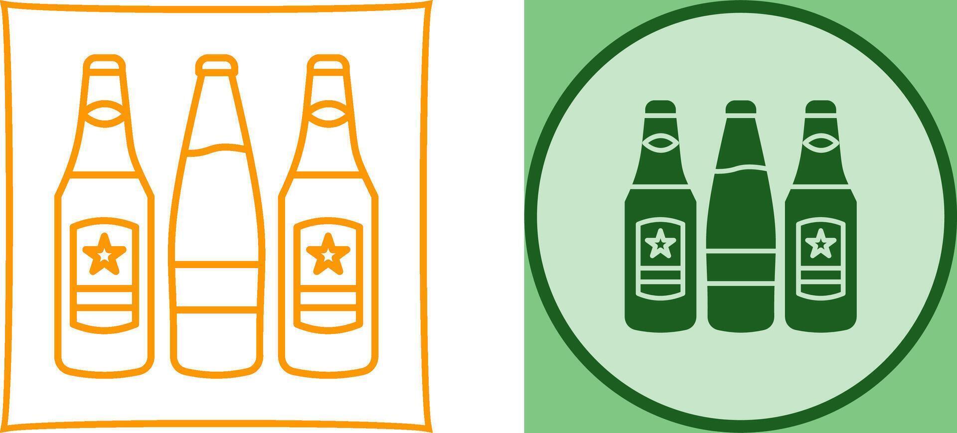 cerveza botellas icono diseño vector