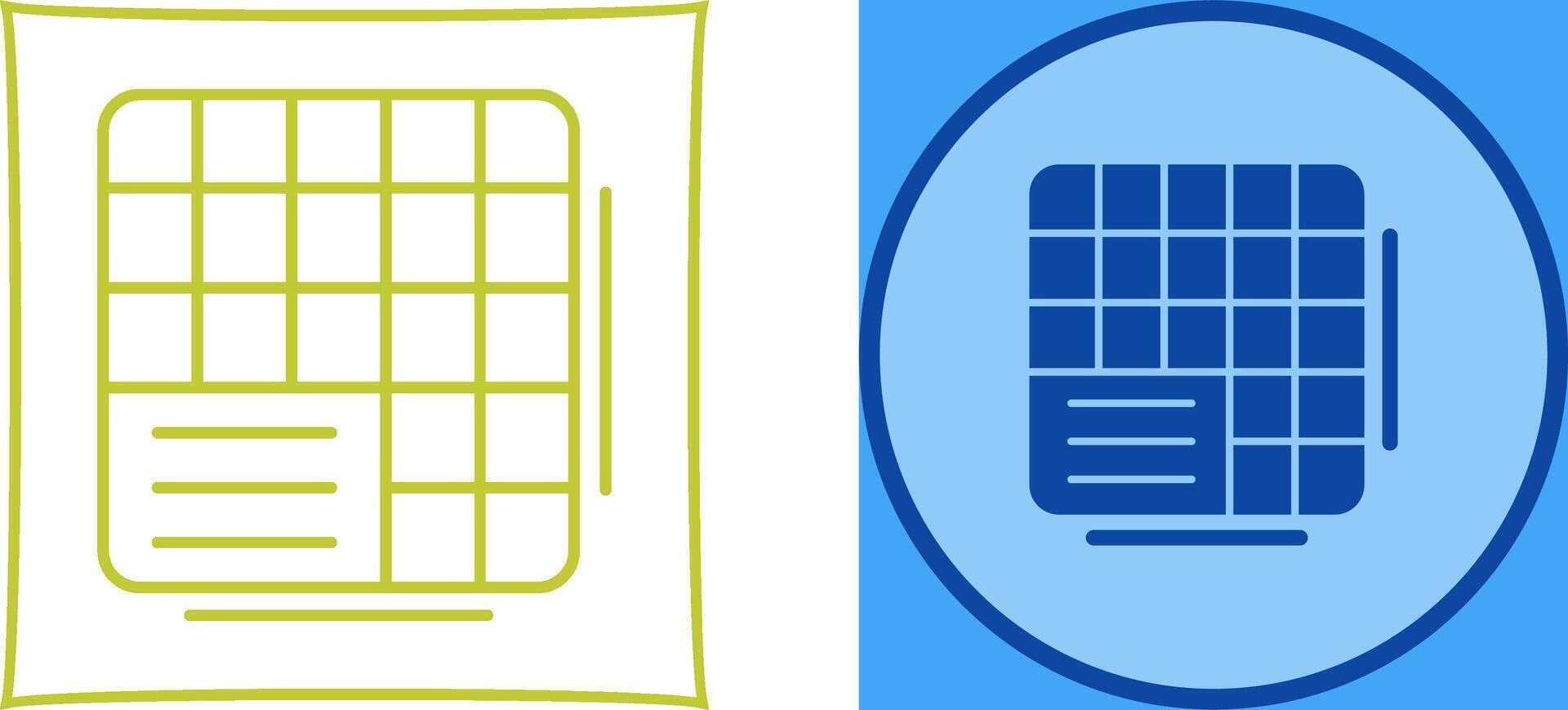 Table Data Icon Design vector