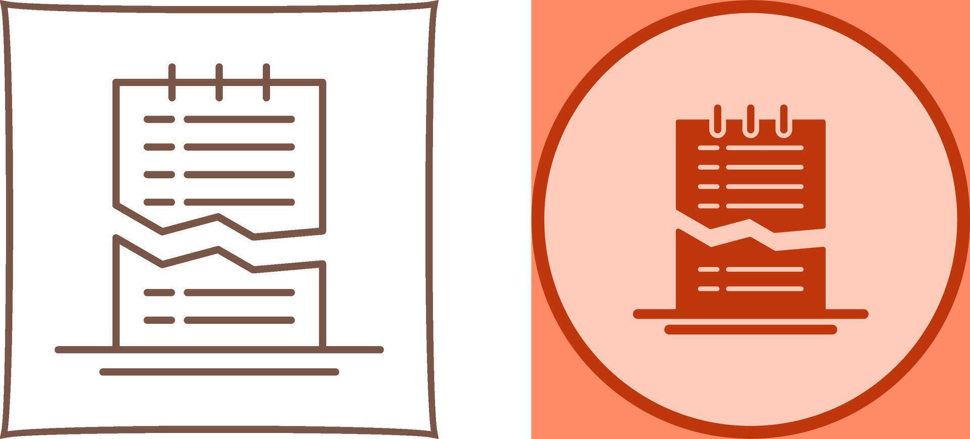 Corrupted List Icon Design vector