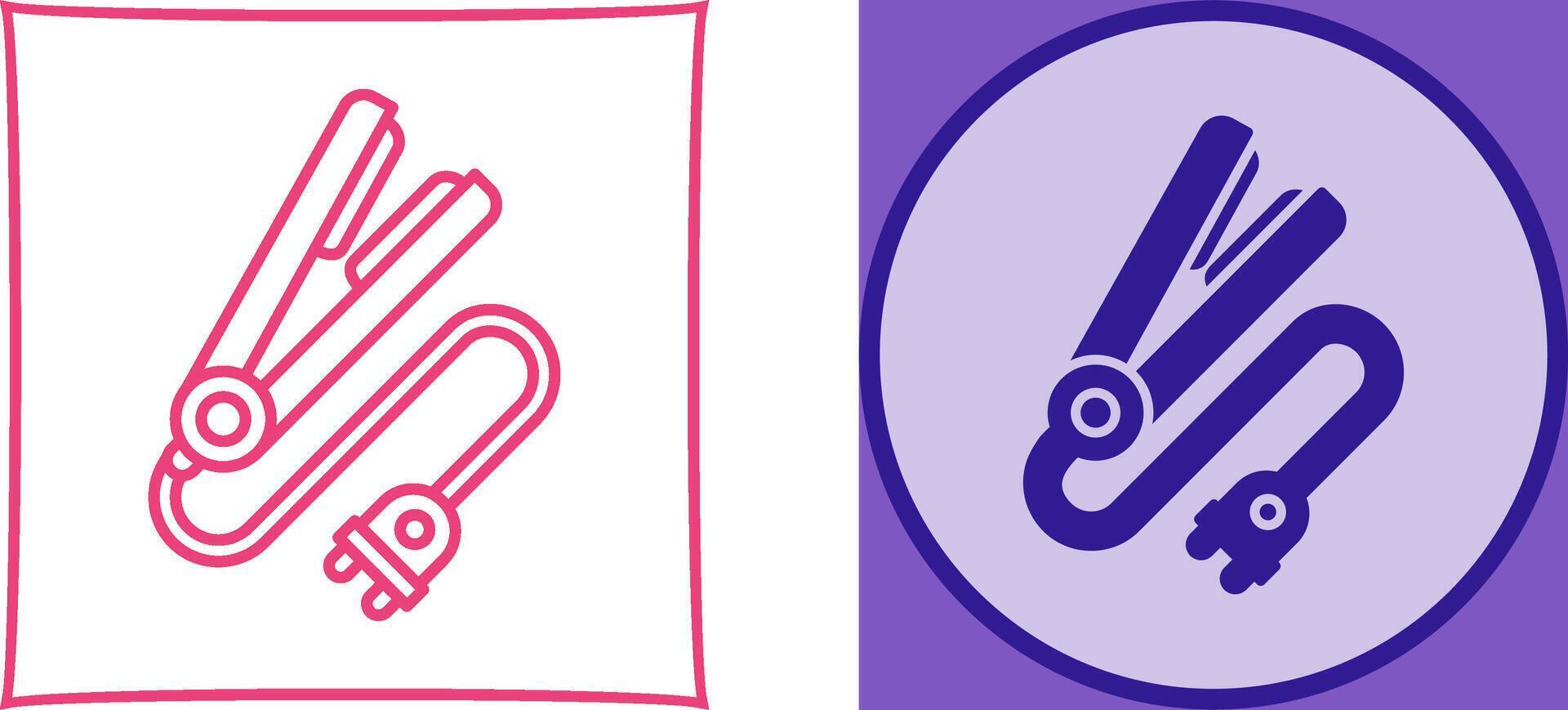 Hair iron Icon Design vector