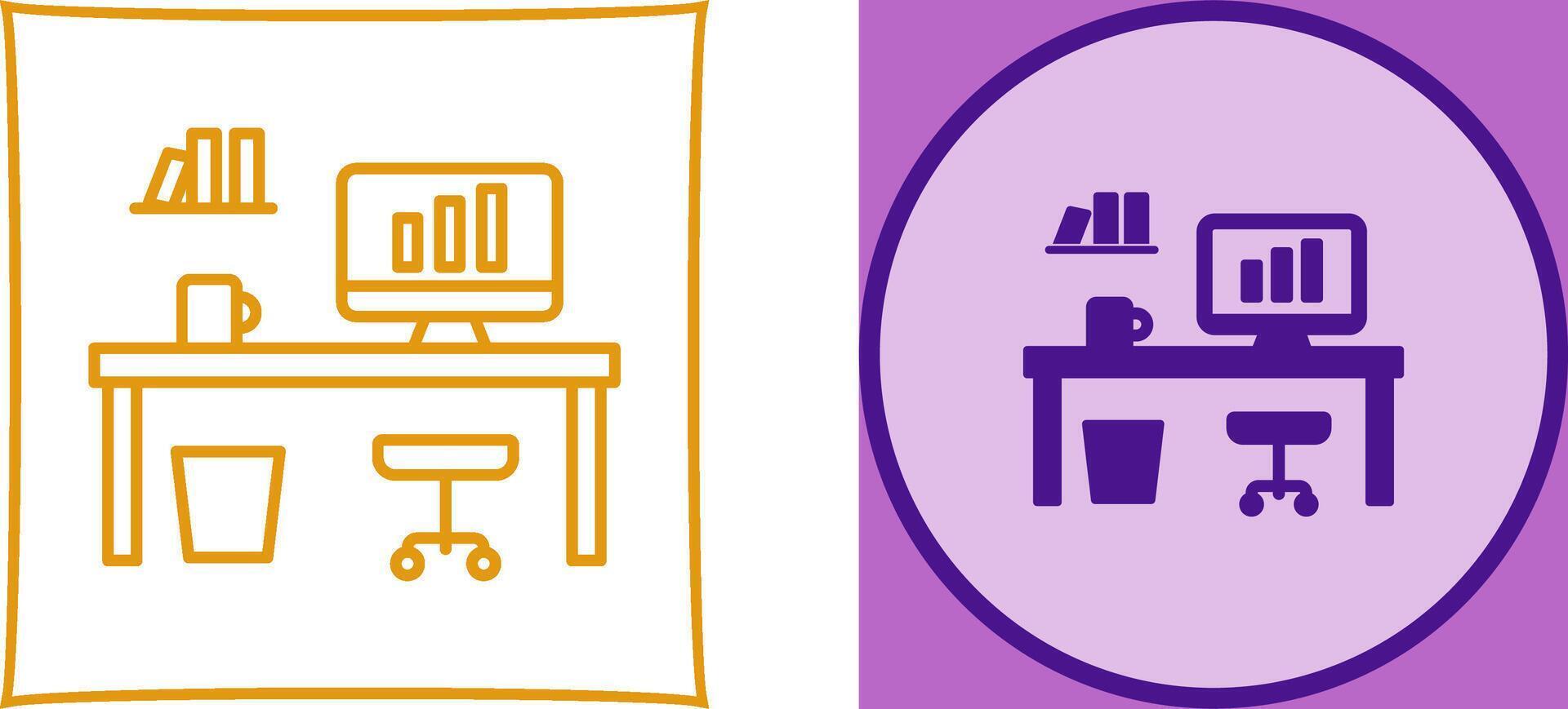 Office Desk Icon Design vector