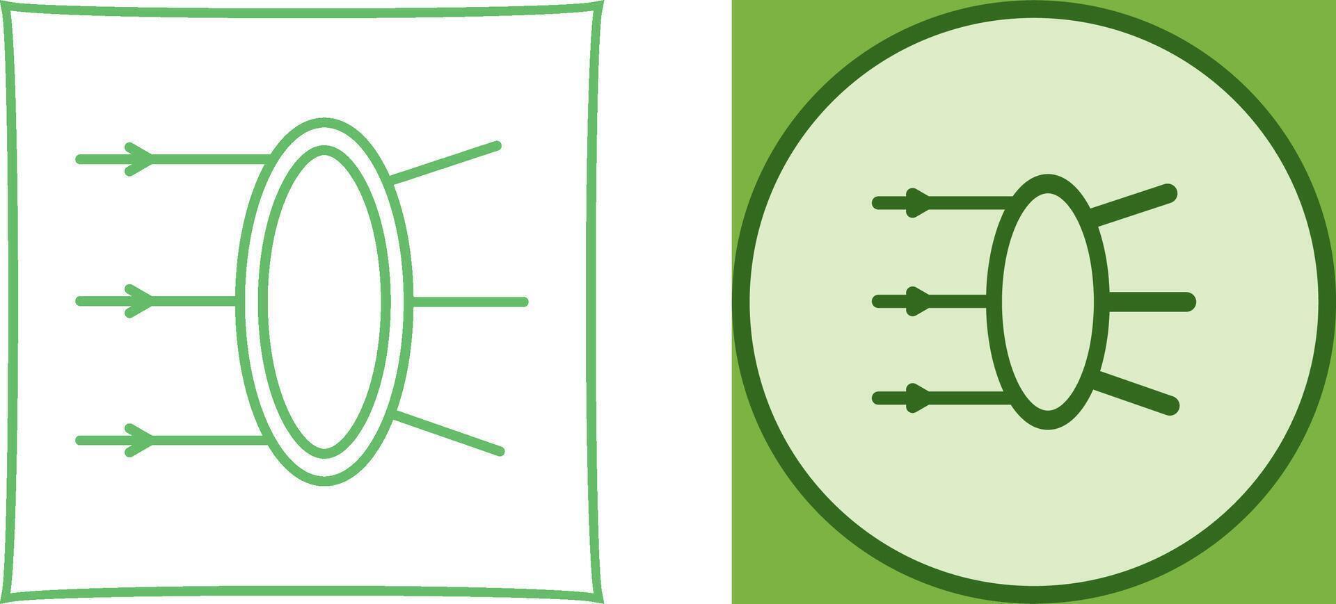 Refraction Icon Design vector