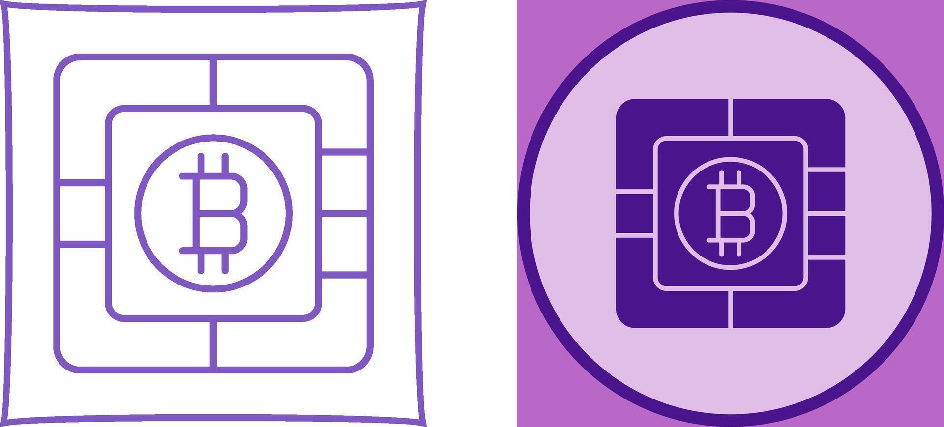 Bitcoin Chip Icon Design vector
