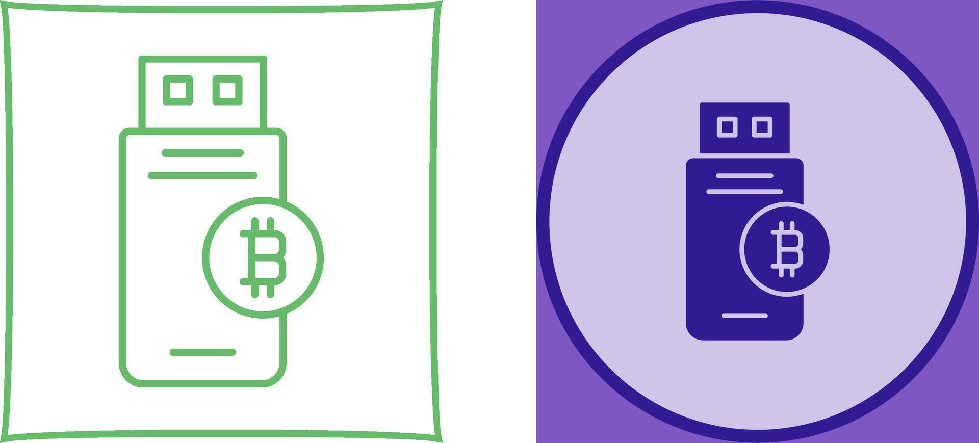 Bitcoin Usb Device Icon Design vector