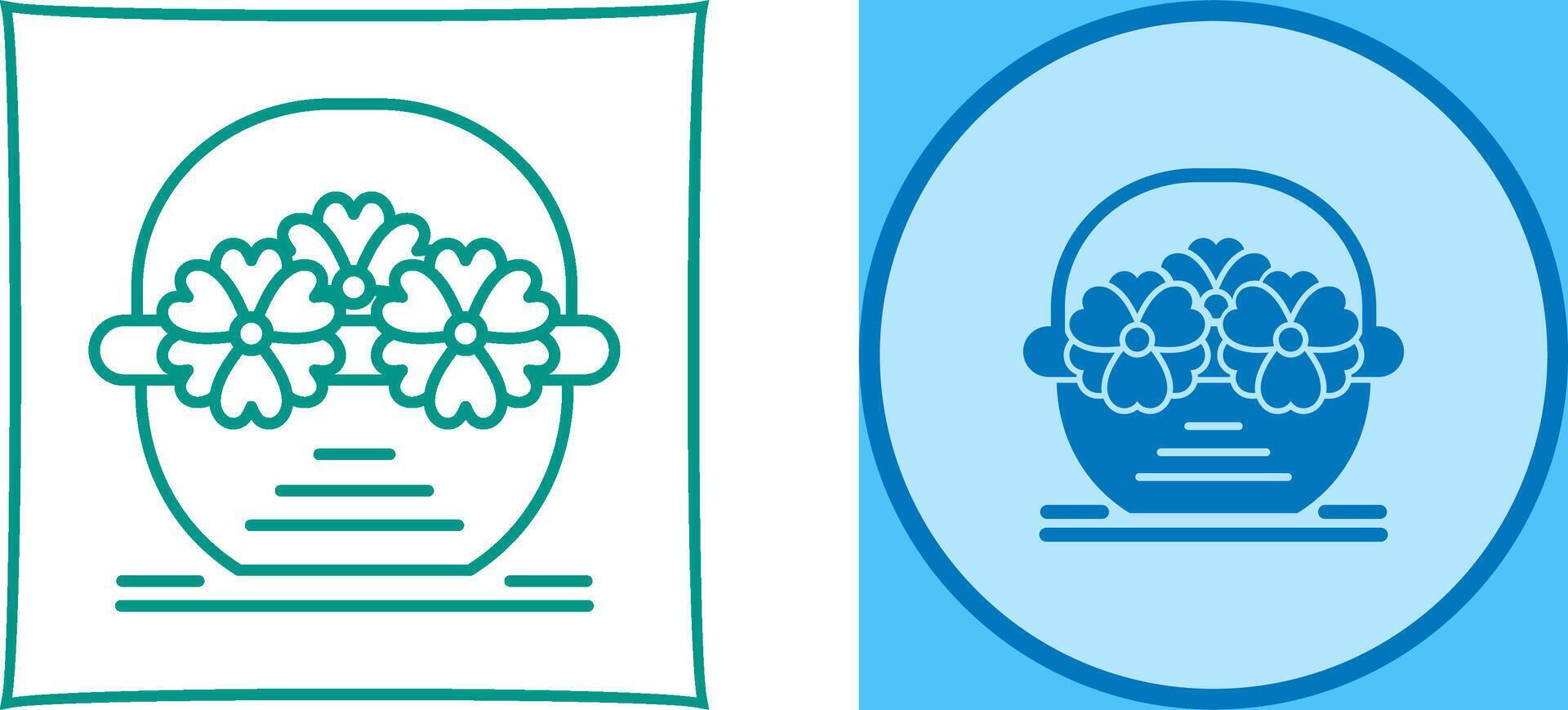 Flower Basket Icon Design vector