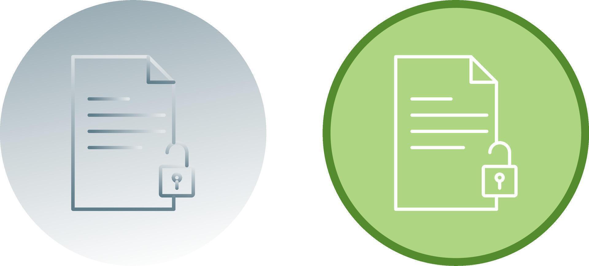Unlock Documents Icon Design vector