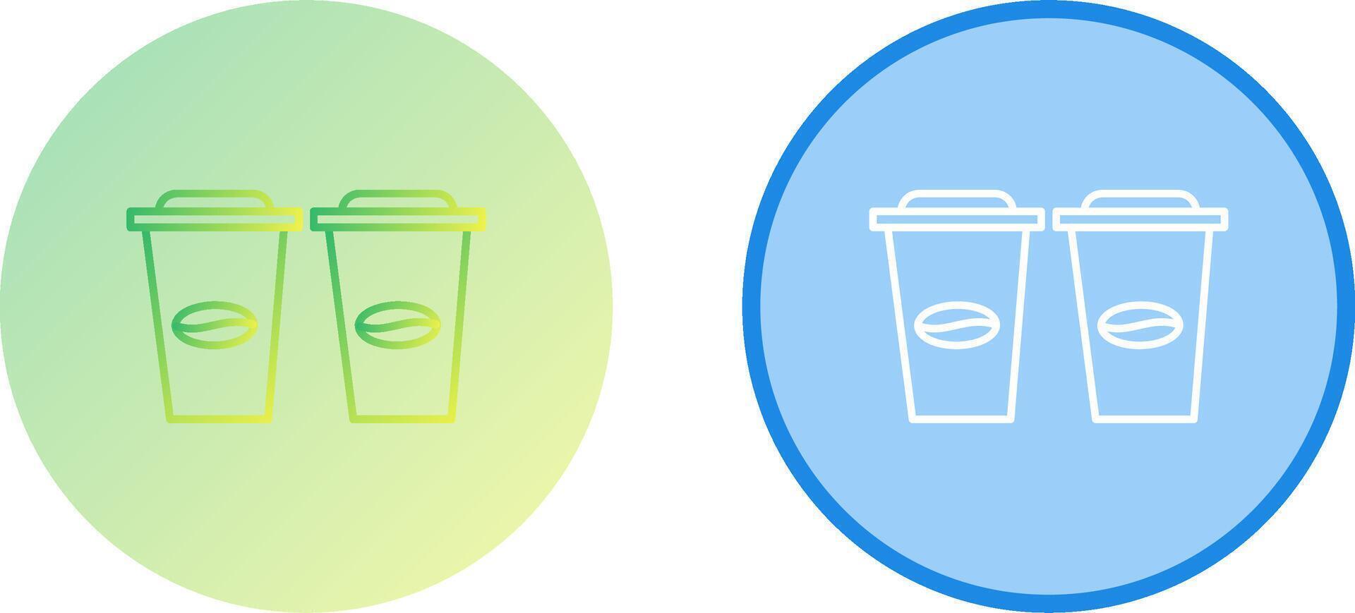 Two Coffees Icon Design vector