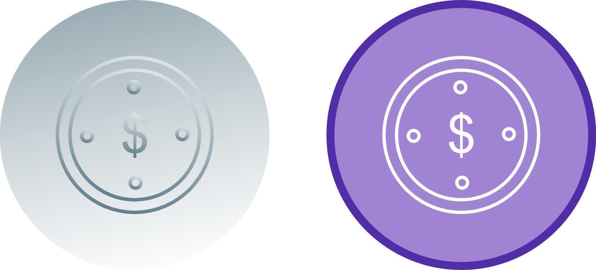 Dollar Coin Icon Design vector
