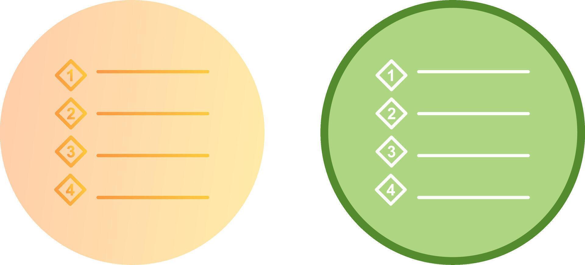 Unique Numbered list Icon Design vector