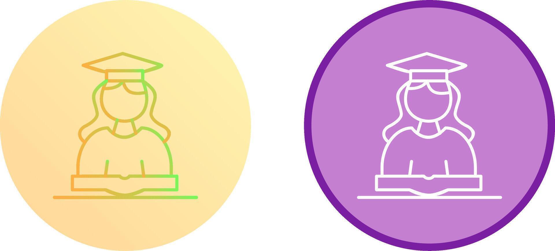 Unique Female Student Icon Design vector